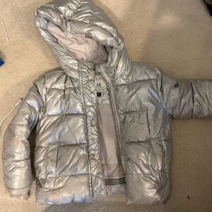 GAP Silver kids Puffer Jacket size xs
